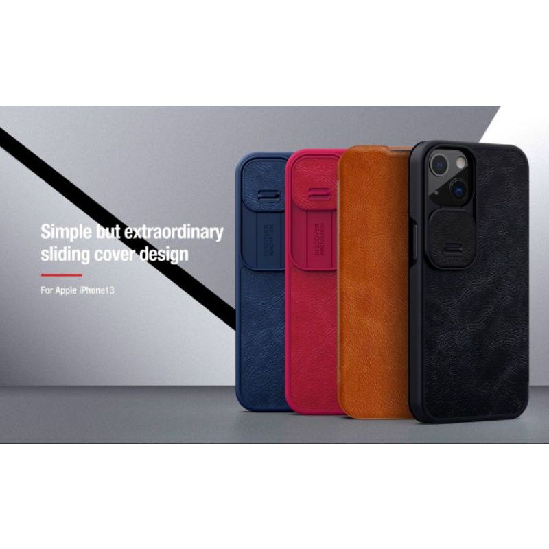Bao da iPhone 13/ 13 Pro/ 13 Pro Max hiệu Nillkin Qin (Hàng chính hãng)