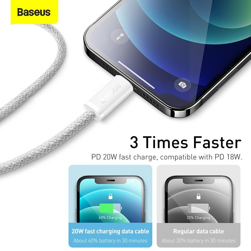 Baseus -BaseusMall VN Cáp sạc nhanh siêu bền C to Lightning Baseus Dynamic Series FAST CHARGING DATA CABLE 20W
