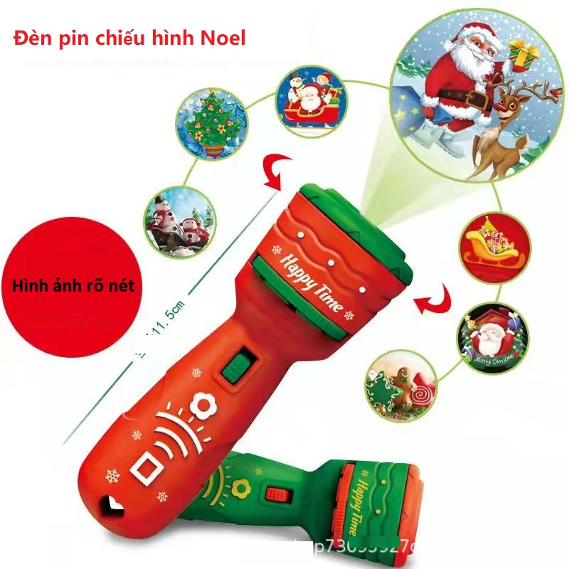 Đèn pin chiếu hình Noel cho bé