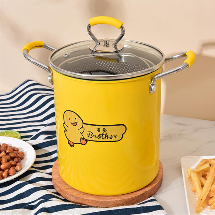 Nồi chiên mini đa năng con vịt vàng 2l siêu tiết kiệm dầu cao 13cm - nồi chiên ngập dầu an toàn hiện đại - noi chien, nôi chiên, noi chien ngap dau