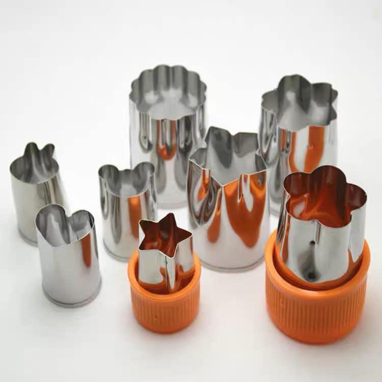 Bộ khuôn dập củ quả, cắt bột, làm thạch 8 chi tiết bằng inox cao cấp chống rỉ sét, Bo khuon dap cu qua, cat bot, lam thach 8 chi tiet bang inox cao cap chong ri set