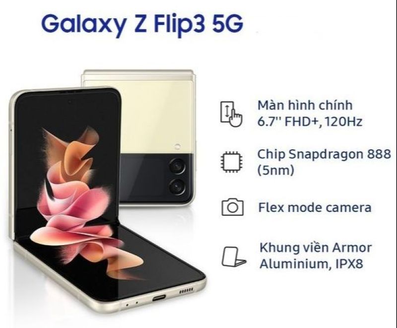 Điện thoại Samsung Galaxy Z FLIP3 5G (8GB/128GB) - Hàng Chính Hãng - Bảo hành 12 tháng