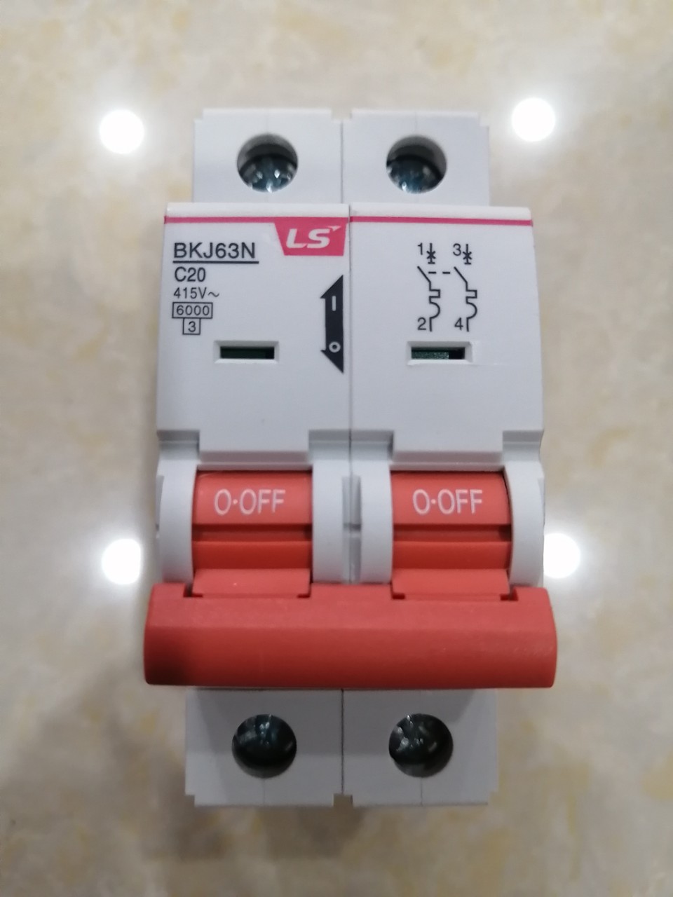 Cb tép ls chính hãng bkj63n 2p 20a 6ka, bảo vệ quá tải và ngắn mạch