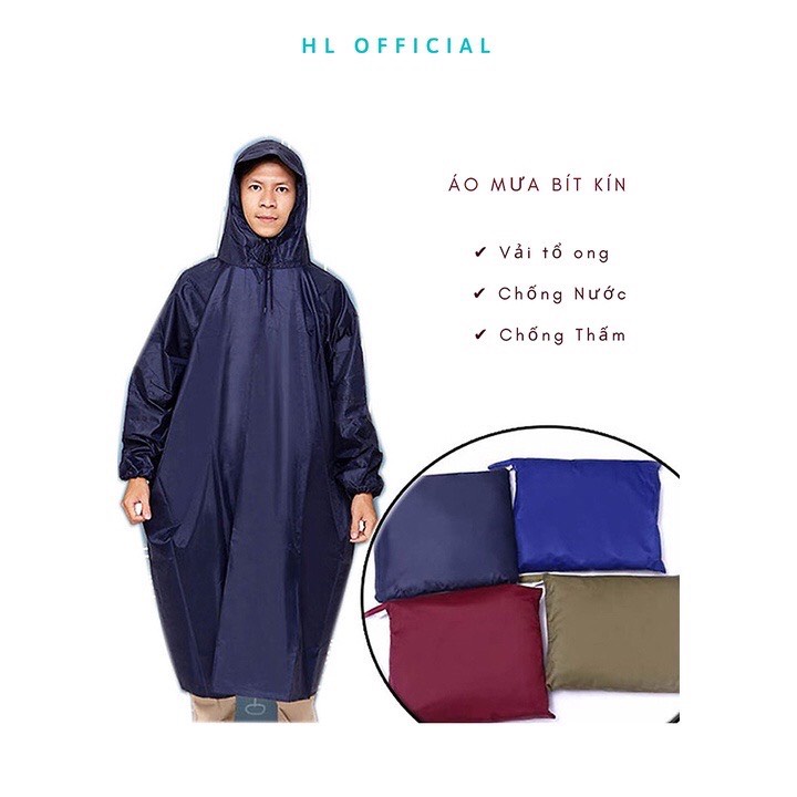 Áo mưa Bit chùm kín người (Không xẻ tà) người lớn