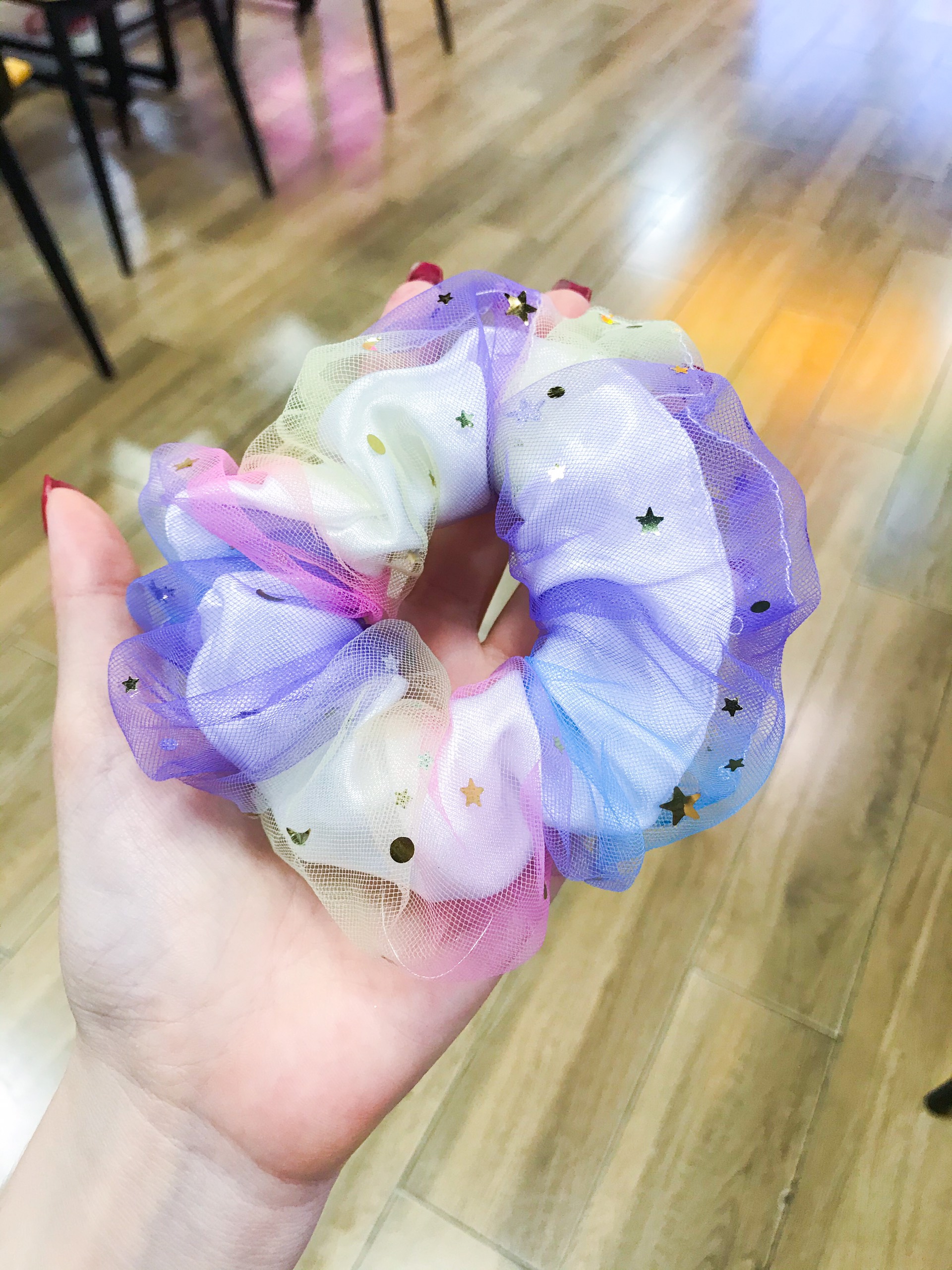 [HCM]Dây Buộc Tóc Scrunchies Cầu Vồng Galaxy  Hai Lớp  Lấp Lánh Hot Trend Hàn Quốc Xinh Xắn PKHN0054