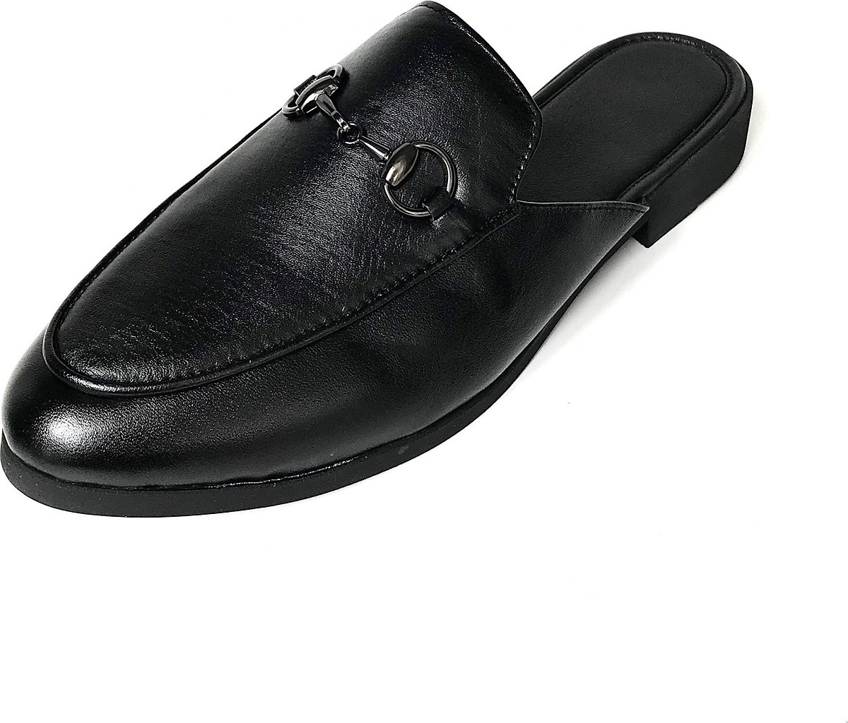 Giày Sục Nam Da PU Đen Mules Shoes TEFOSS – HT01D