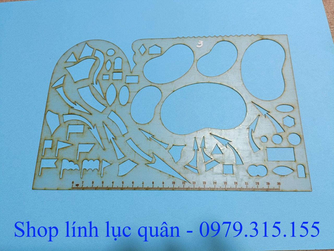 Thước chỉ huy tham mưu mẫu 3 (27x18cm)