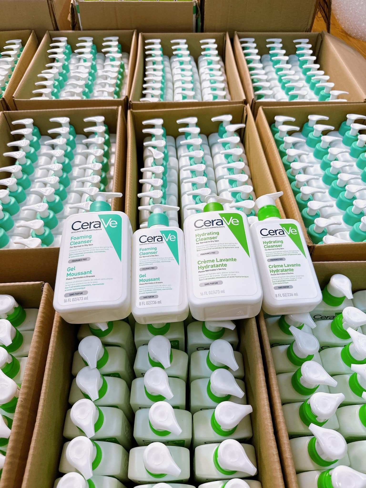 Sửa rửa mặt Cerave da dầu và da khô 236ml/473ml (bản pháp)