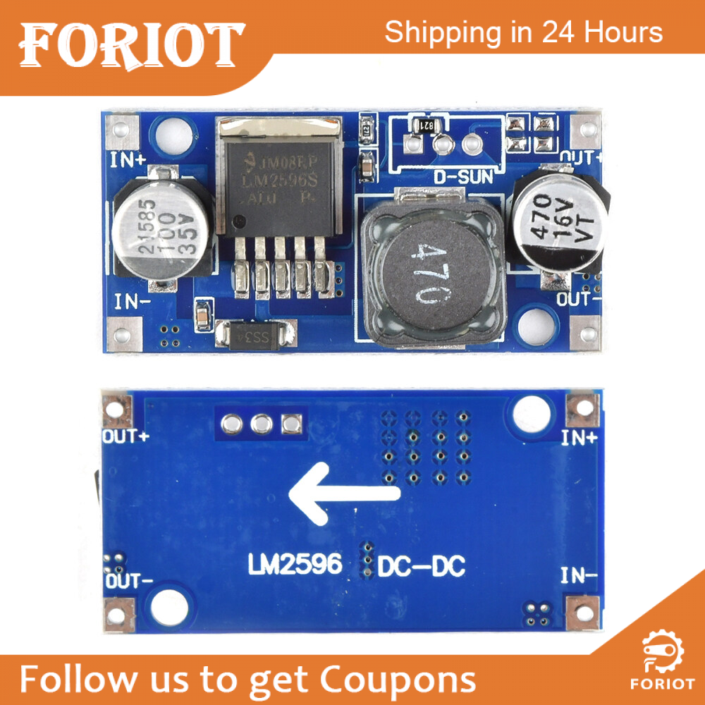 Foriot LM2596S DC-DC Step-down Power Module Regulator Board Buck Converter High Efficiency Voltage Regulator DIY Power Supply Step-down Module