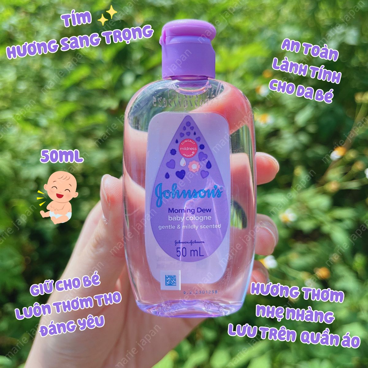 Nước hoa dầu thơm em bé johnson’s baby cologne nhẹ dịu an toàn chai 50ml