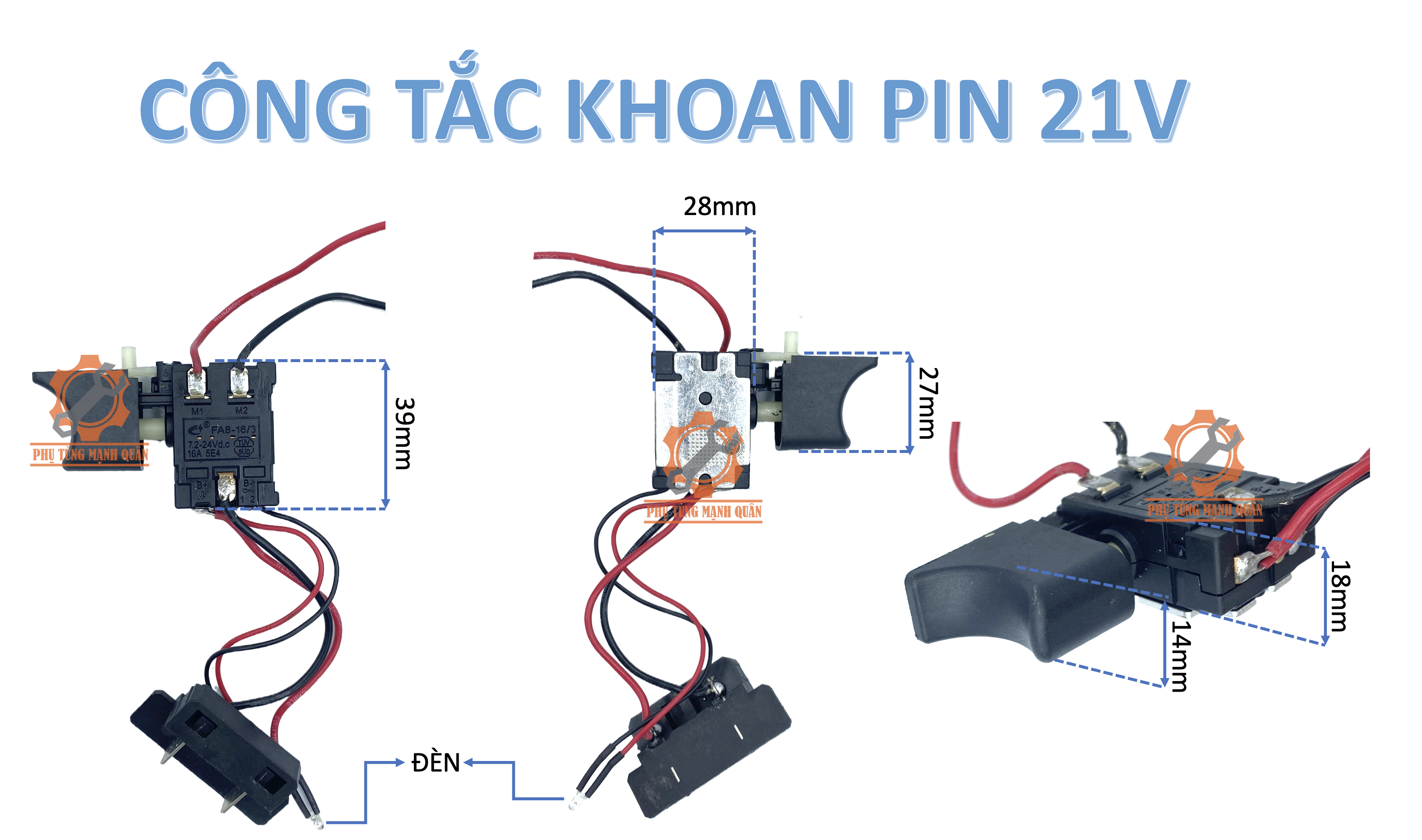 Công tắc máy khoan pin 12V - 21V