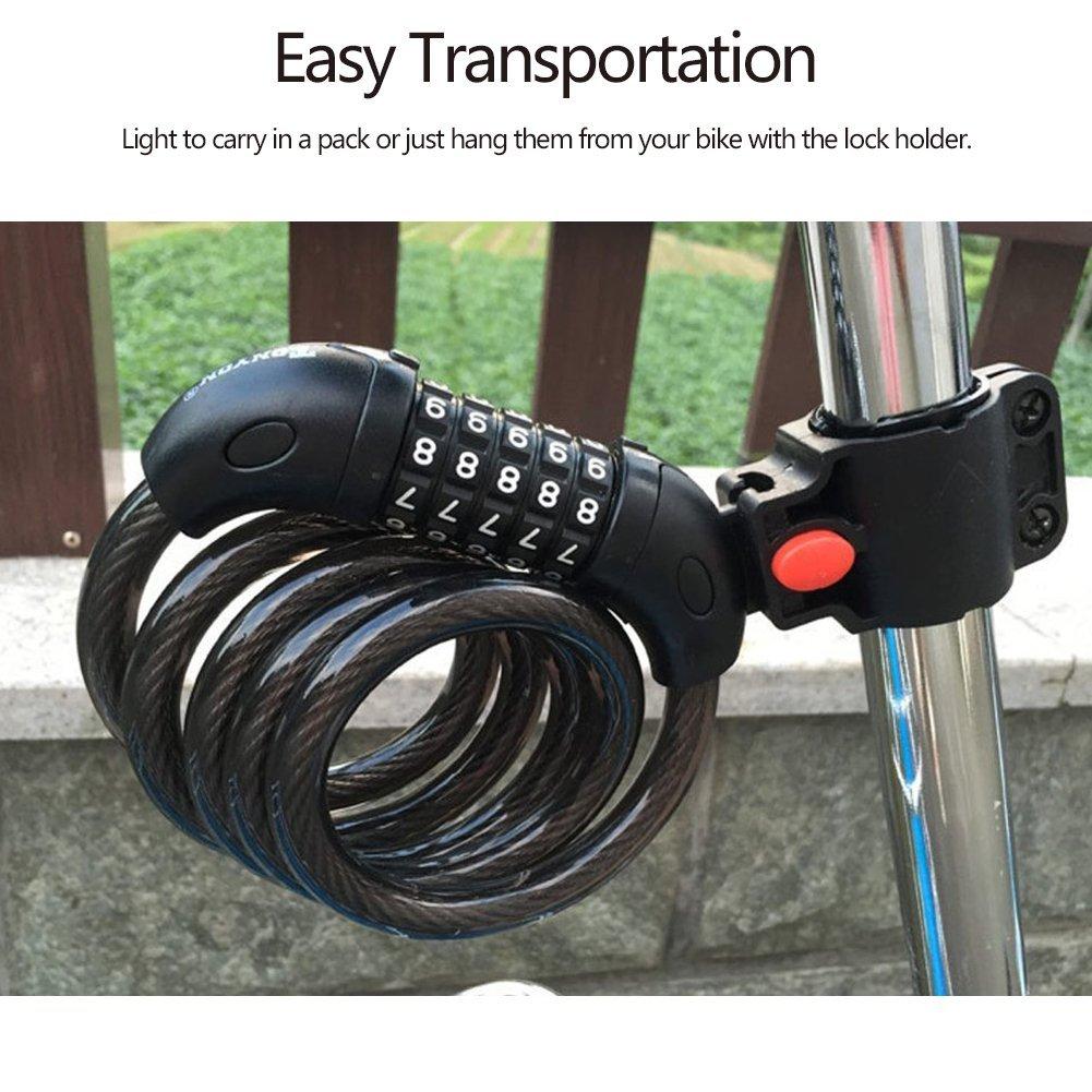 Khóa xe đạp 5 số cao cấp - Khóa dây xe đạp