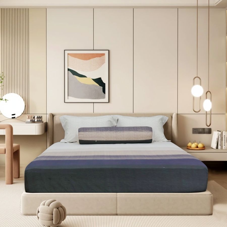 Bộ ga giường, áo gối Stefani ST200053 - Bộ drap nệm cotton 1m2, 1m4, 1m6, 1m8 x dài 2m bọc chun (Không kèm mền)