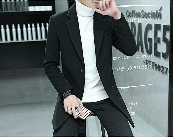 Áo khoác dạ nam dáng dài 0223