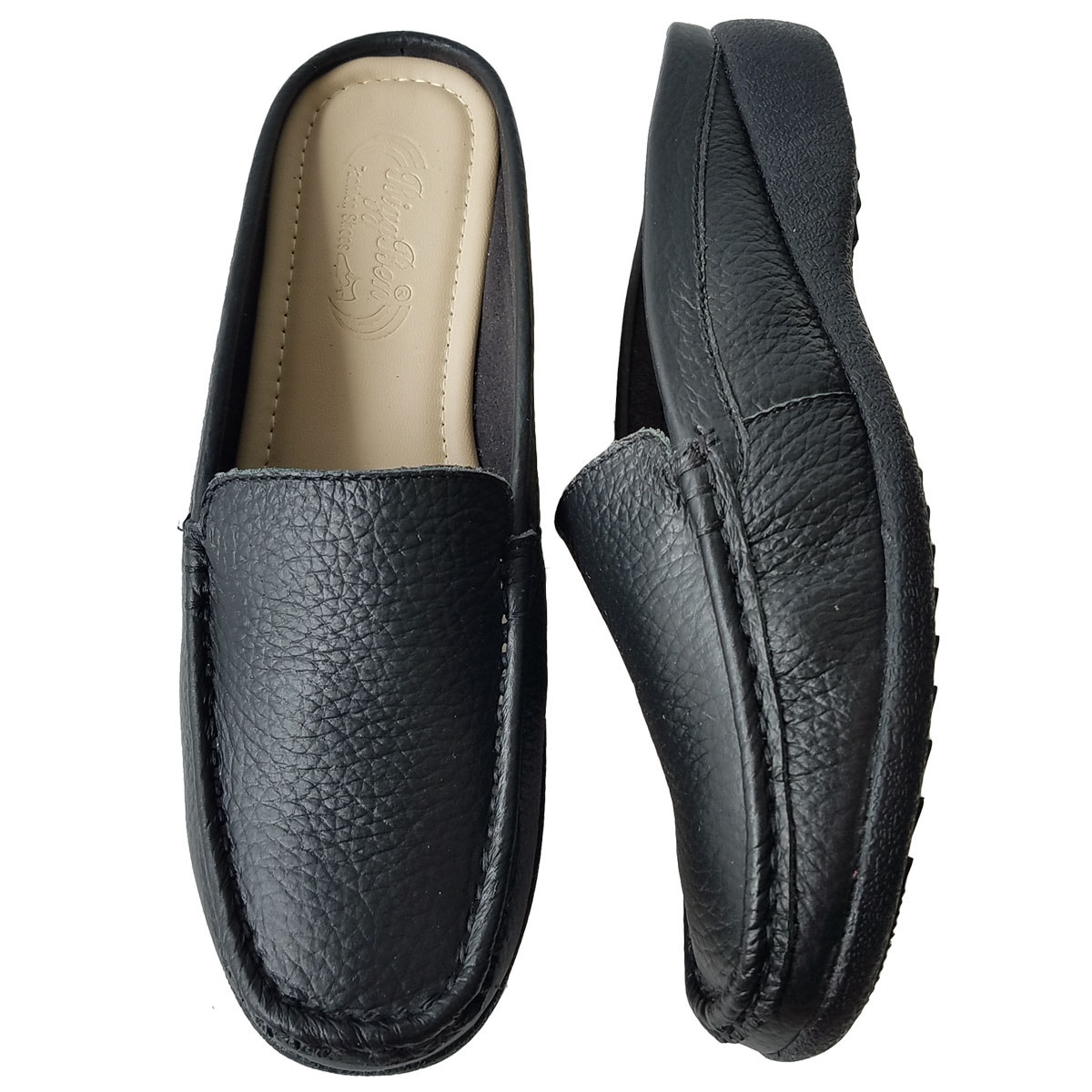 Dép Sục Nữ Da Bò Thật BIGGBEN Cao 3cm SBNB38