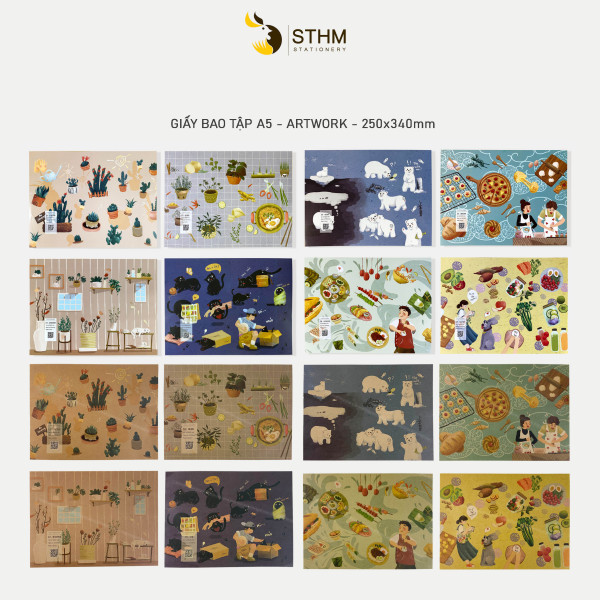 [HCM]Giấy bao tập A5 - Artwork - STHM stationery