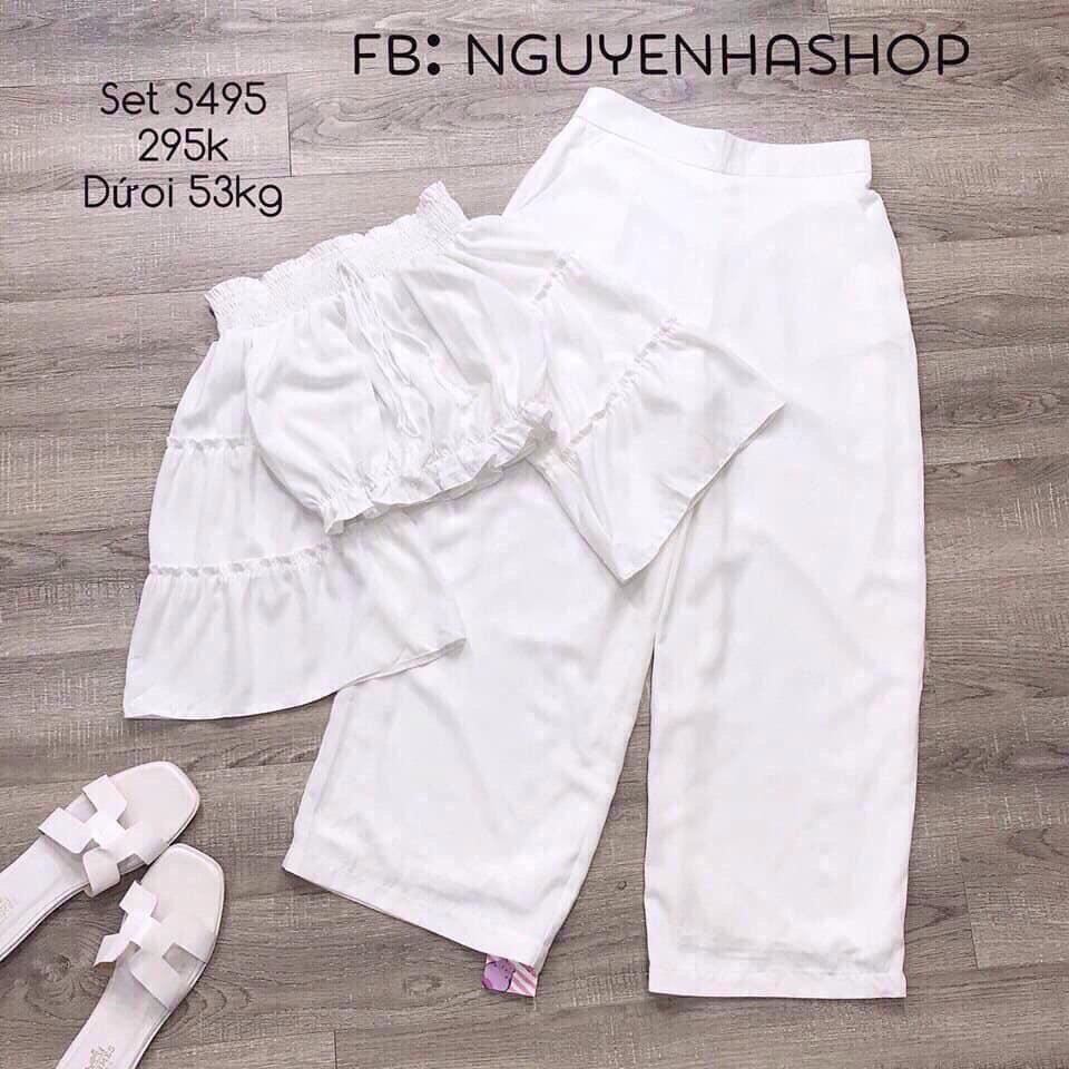 Sét áo tay loe+quần ống suông kate-MTB