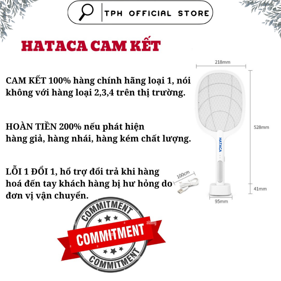 Vợt muỗi kiêm đèn bắt muỗi tự động 2 in 1 Hataca