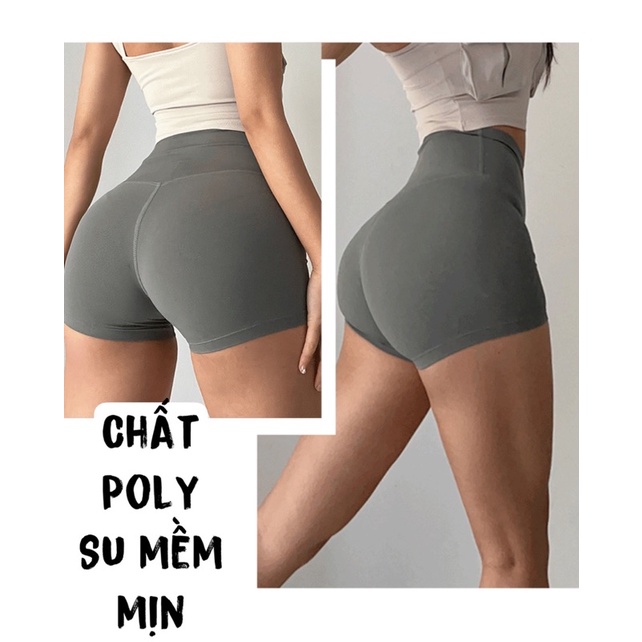Quần short,quần đùi thể thao nữ lưng cao chất poly cao cấp (13 màu)