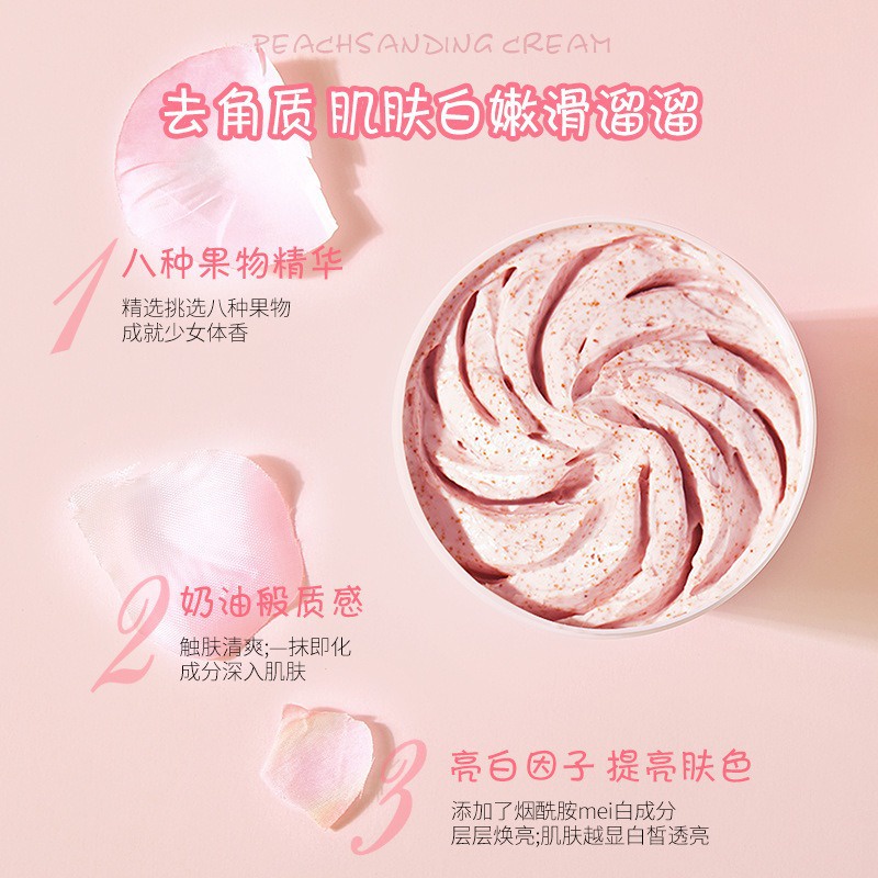 Kem Tẩy Da Chết Body Đào HEYXI(Hũ Trắng 200ml)