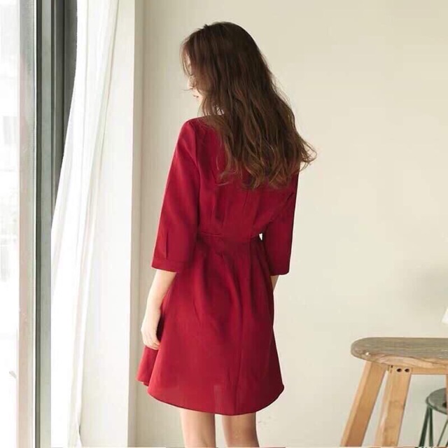 ĐẦM ĐỎ THẮT DÂY EO (có ảnh thật) MS68