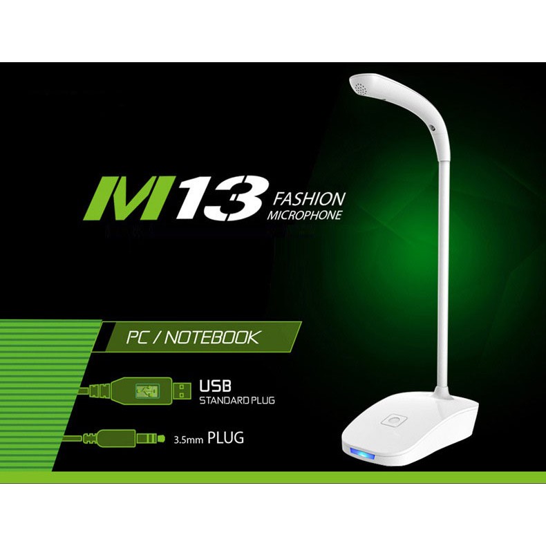 Microphone Máy Tính️FREESHIP️Micro Thu Âm Để Bàn Cho Máy Tính, Laptop M13