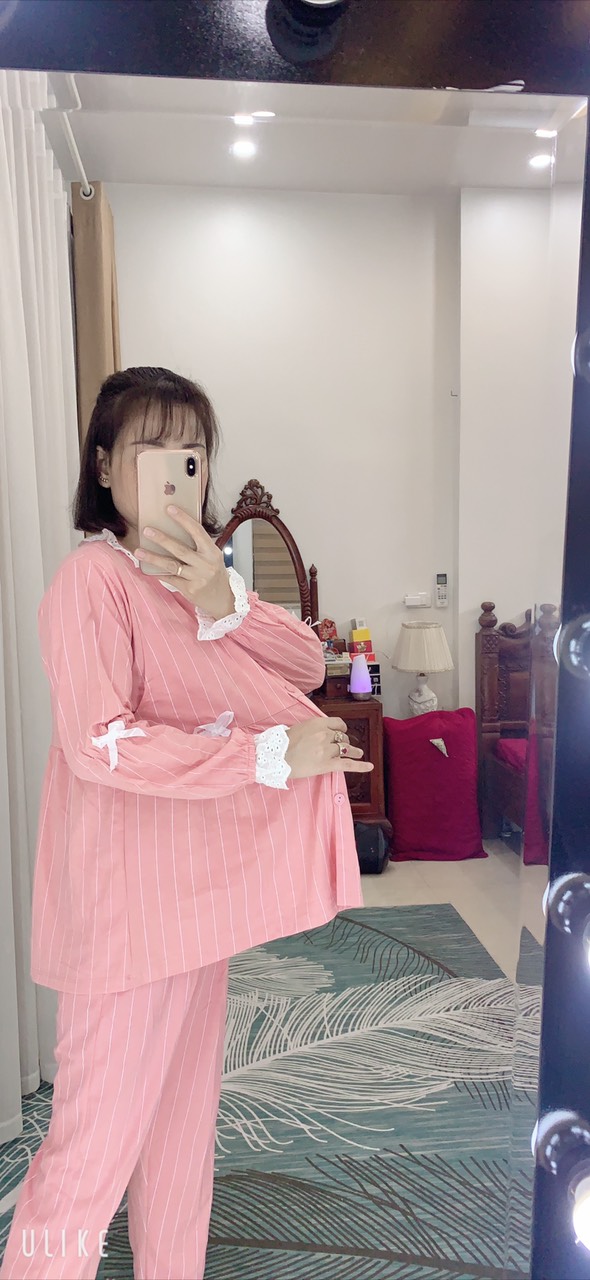 [Hoàn Tiền 6%] Bộ bầu và sau sinh cotton dài tay