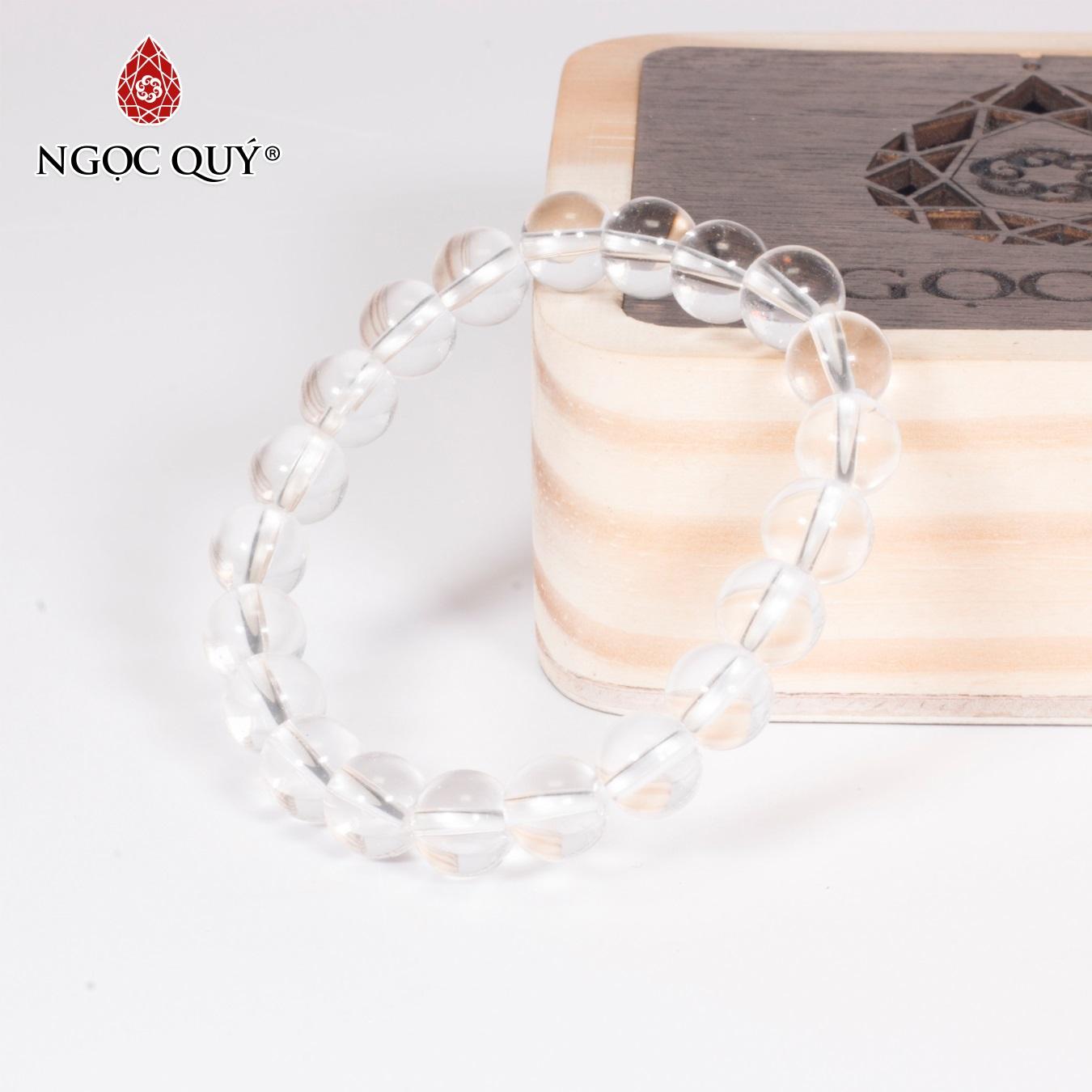 [HCM]Vòng tay đá thạch anh trắng 8mm mệnh thủykim - Ngọc Quý Gemstones