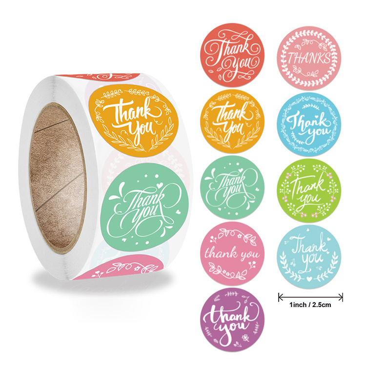 Tem Tròn Thank You (1 Cuộn / 500 Tem)