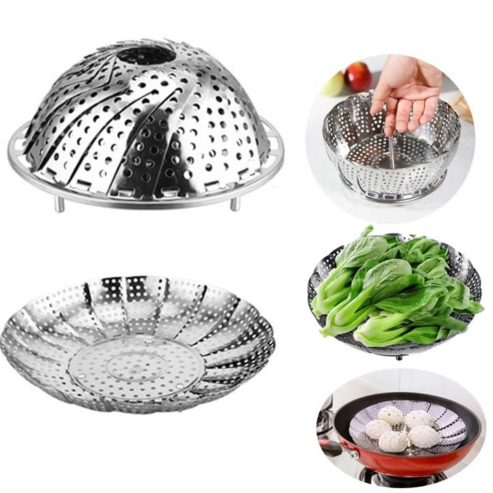 Vỉ hấp đa năng, đồ xôi hấp cách thủy, hấp bánh bao, co giãn gấp gọn đa năng, tiện lợi