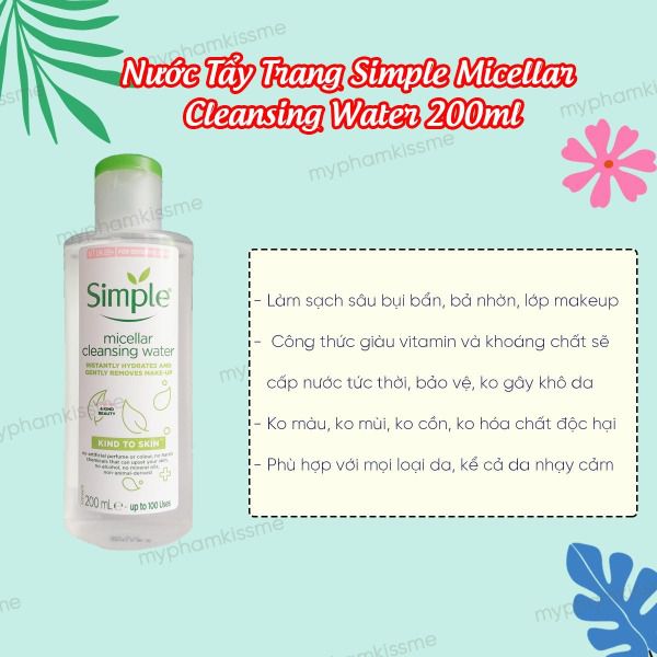 Nước Tẩy Trang Simple Micellar Water 200ml