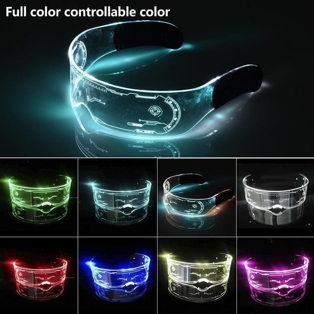 Colorful CyberINGS Punk Beehive LED Glasses EL Wire Neon Party Luminous Light Up Rave Costume Decor Toys Kids Gift