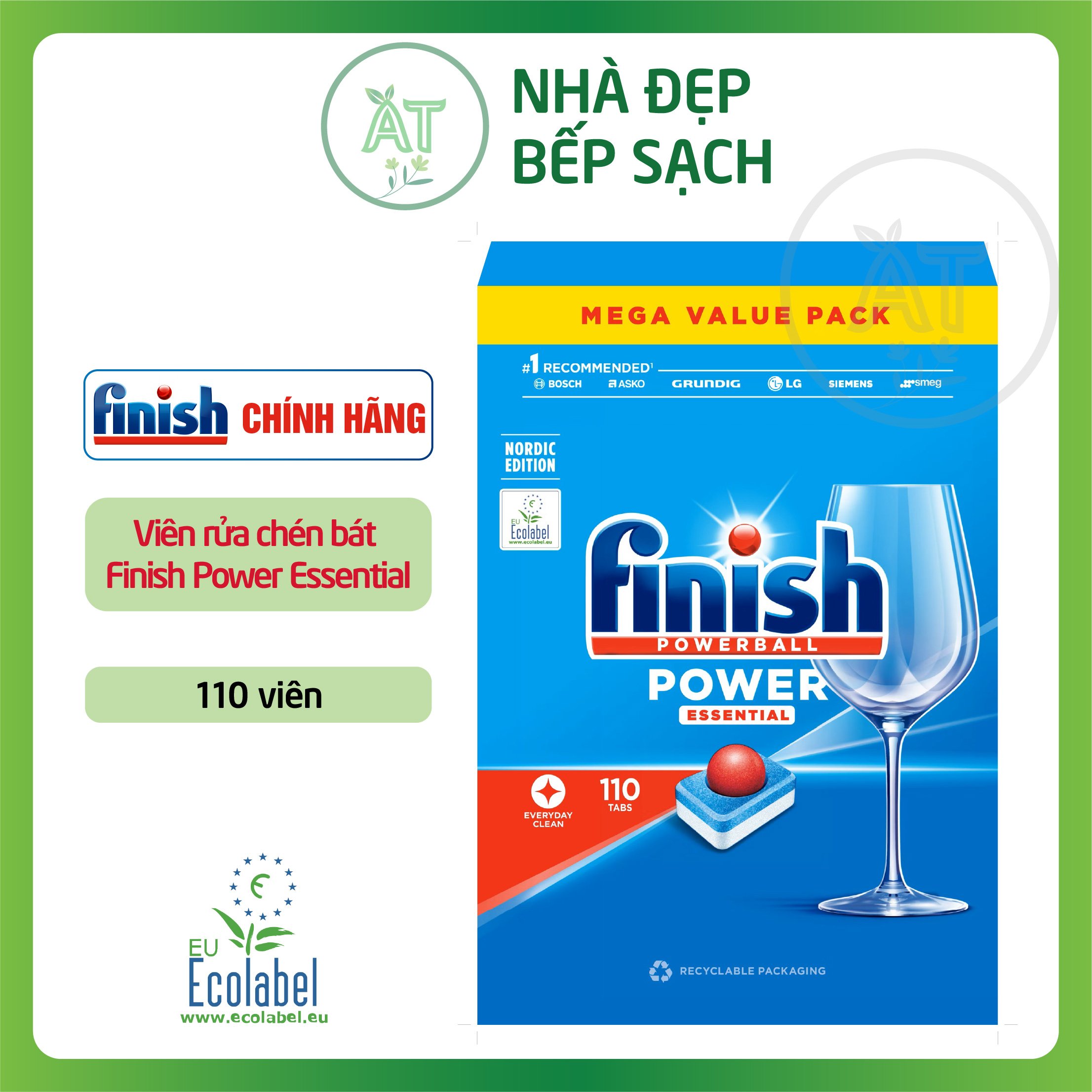 Viên rửa chén bát finish all in1 / essential - finish powerball all in one xxl dishwasher