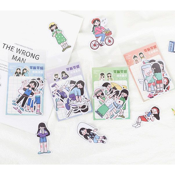 [HCM]16 sticker bé gái trang trí dễ thương (Hàng có sẵn)