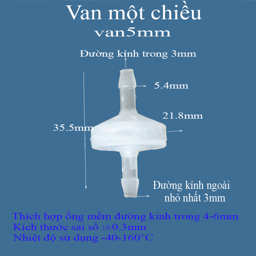 Van Nước Một Chiều Cho Ống Mềm, VanOxi,VanMica