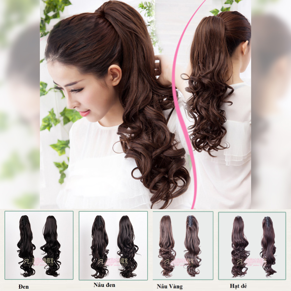 Tóc Giả Xoăn Kẹp Dài 55cm