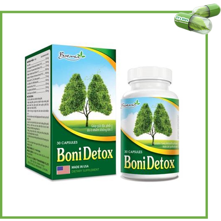 Giải độc phổi BoniDetox (Hộp 30 viên) - Botania [Boni detox, cai th.uốc, bổ phổi]