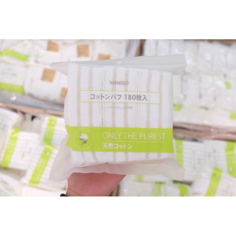 Bông tẩy trang Miniso túi 180 miếng siêu thấm