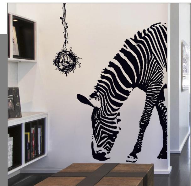 [HCM]Decal trang trí tường - Ngựa Vằn Đen tinh tế
