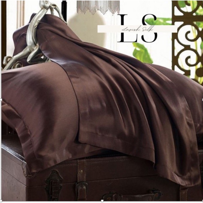 Ga Giường Drap Lẻ Phi Lụa Lavish Silk cao cấp mát lạnh hàng loại 1 - Nâu