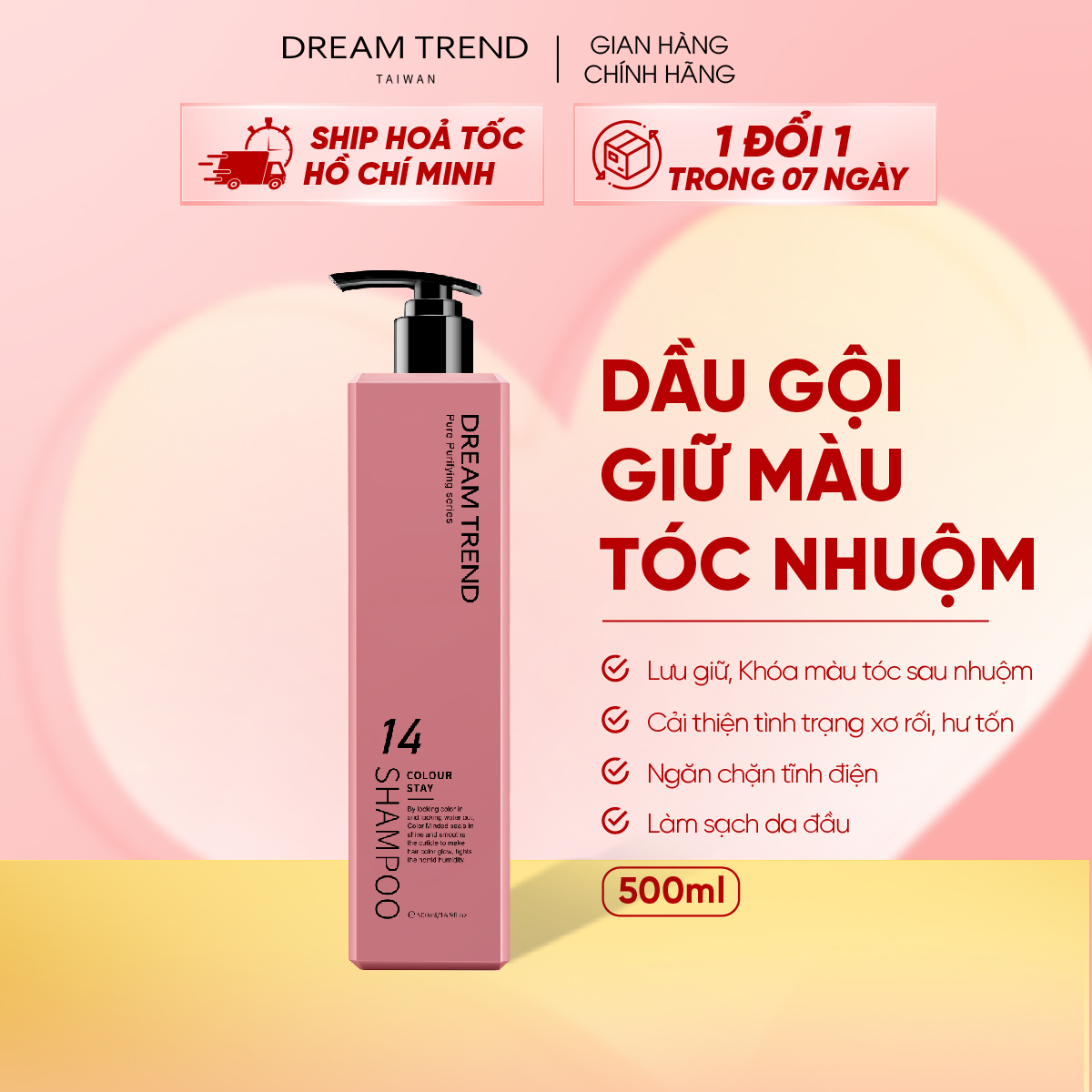 Combo Dưỡng tóc và dầu gội DREAM TREND Giữ Màu Tóc Nhuộm