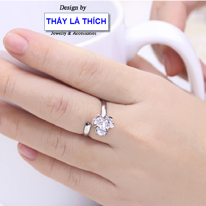 Ring stainless steel women see is like type grass 3 leaf applique stone lovely (self-autumn big small according to finger)-commitment 1 Đổi 1 if Hoen, Rust