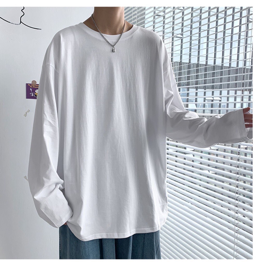 Áo Phông Tay Dài Unisex Phom Rộng