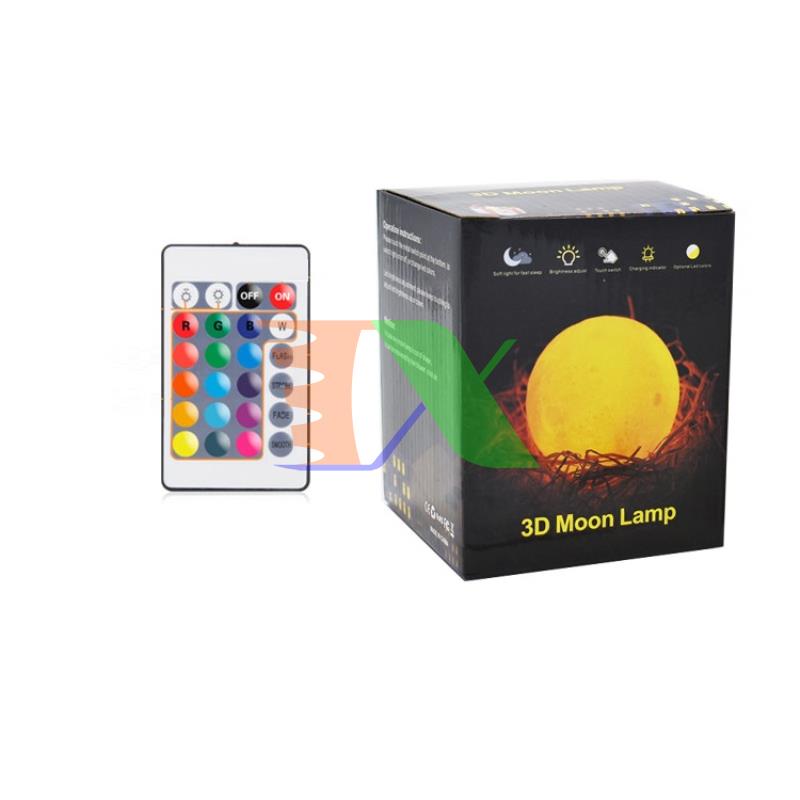 Nightlight Moon moon light 3D, 16 color remote control, decoration lamp moon light 3D, nightlight for baby, lamp gift interesting, lamp Moon