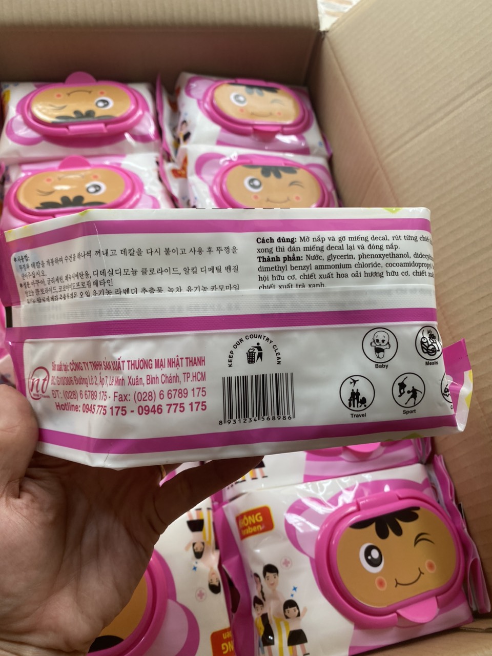 Khăn ướt gấu không mùi 250g ( khổ lớn)