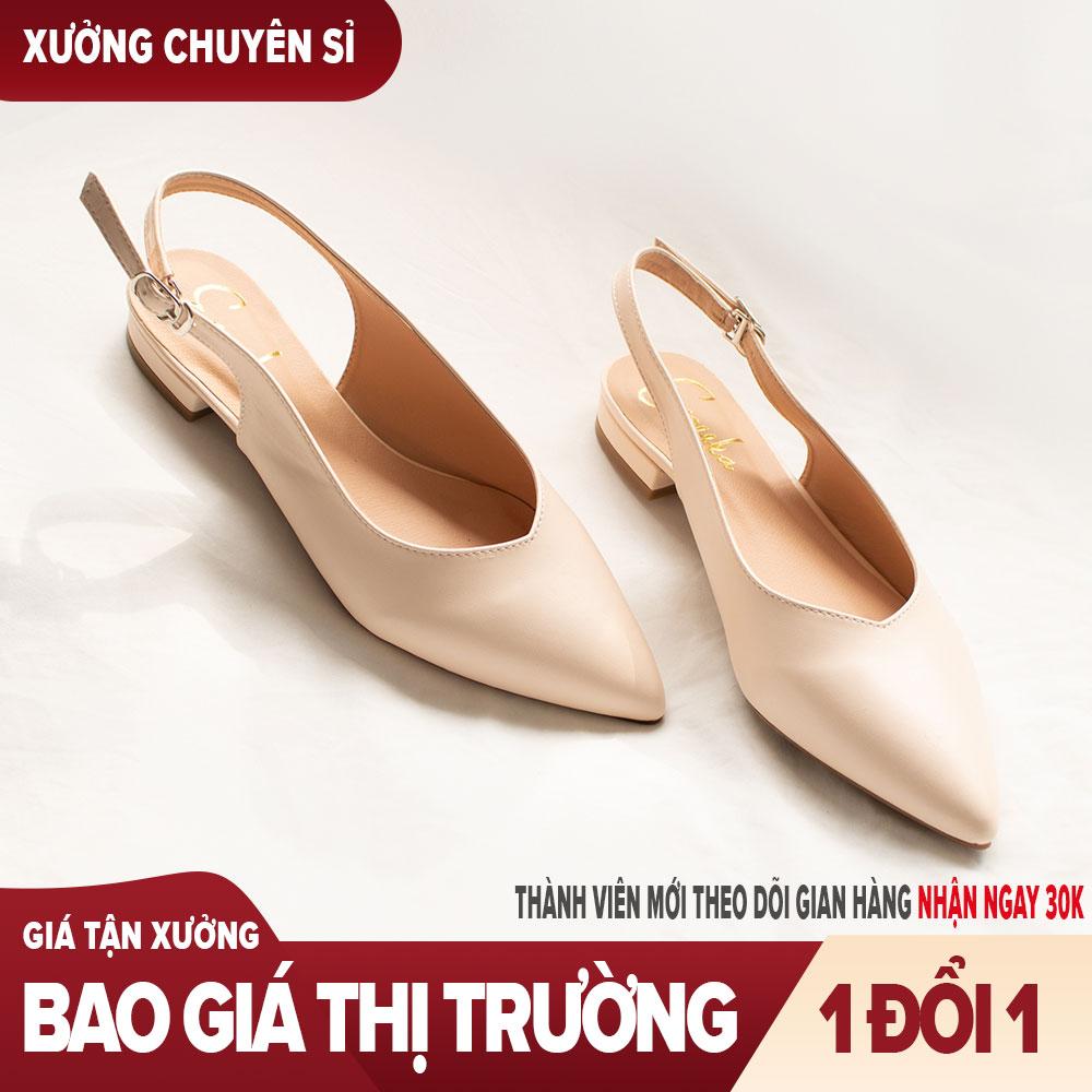 Giày nữ, giày cao gót slingback mũi nhọn cao 2cm thời trang kiểu dáng basic - EL001 (NU)