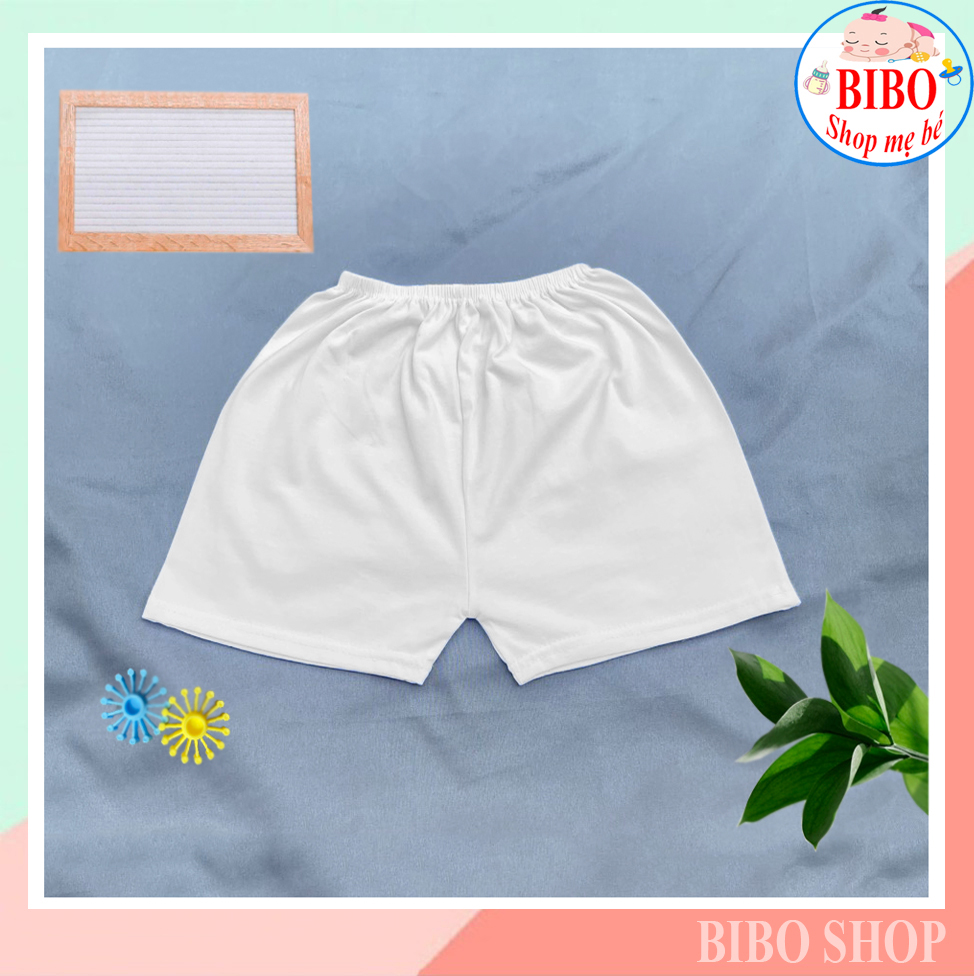 Quần Ngắn Cho Bé Sơ Sinh Màu Trắng, Quần Đùi Chất 100% Cotton Dày Dặn, Mịn, Đẹp,Cho Bé Mặc Nhà Mát (3-75KG)_Quần Đùi xịn