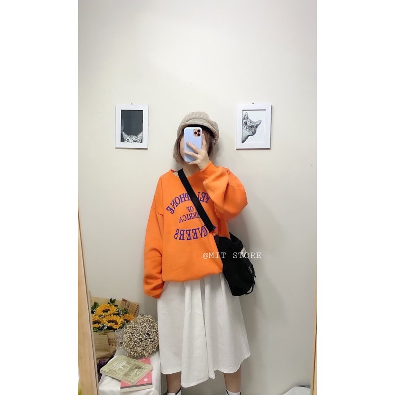 ÁO SWEATER NAM NỮ MÀU CAM ( KÈM ẢNH THẬT )