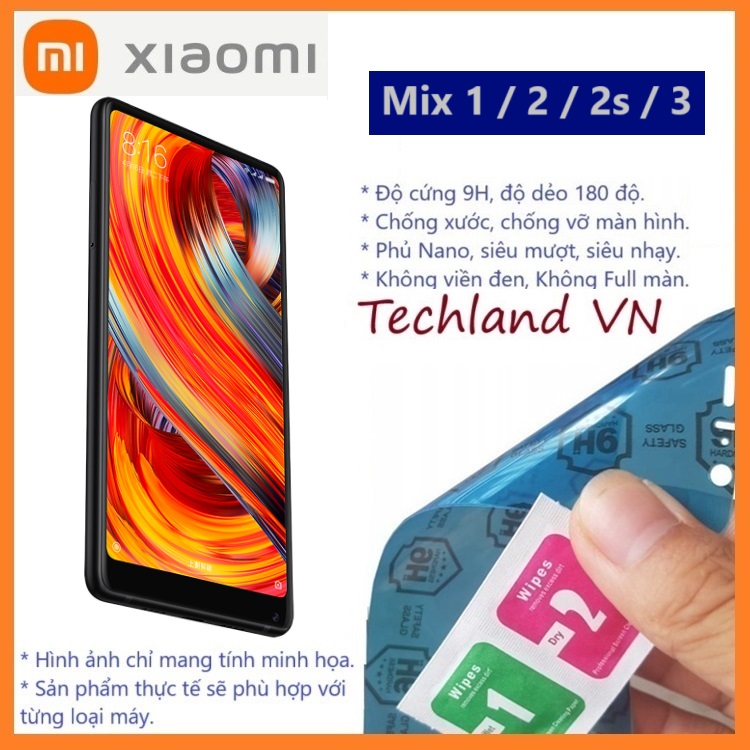 Cường Lực Phủ Nano Xiaomi Mi Mix 1 / 2 / 2s / 3 - Trong Suốt, Không Full Màn, Không Viền Đen