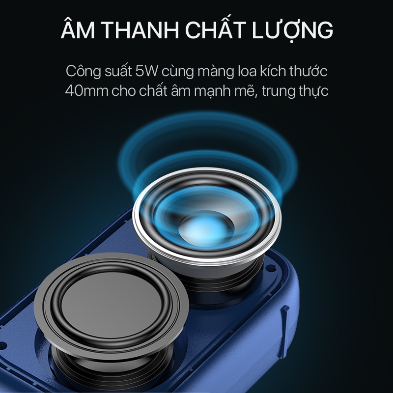 Loa bluetooth Robot RB100 công suất 5W phiên bản nâng cấp hỗ trợ thẻ nhớ USB kết nối 2 loa TWS sử dụng tới 8h màu xanh thiết kế mini nhỏ gọn